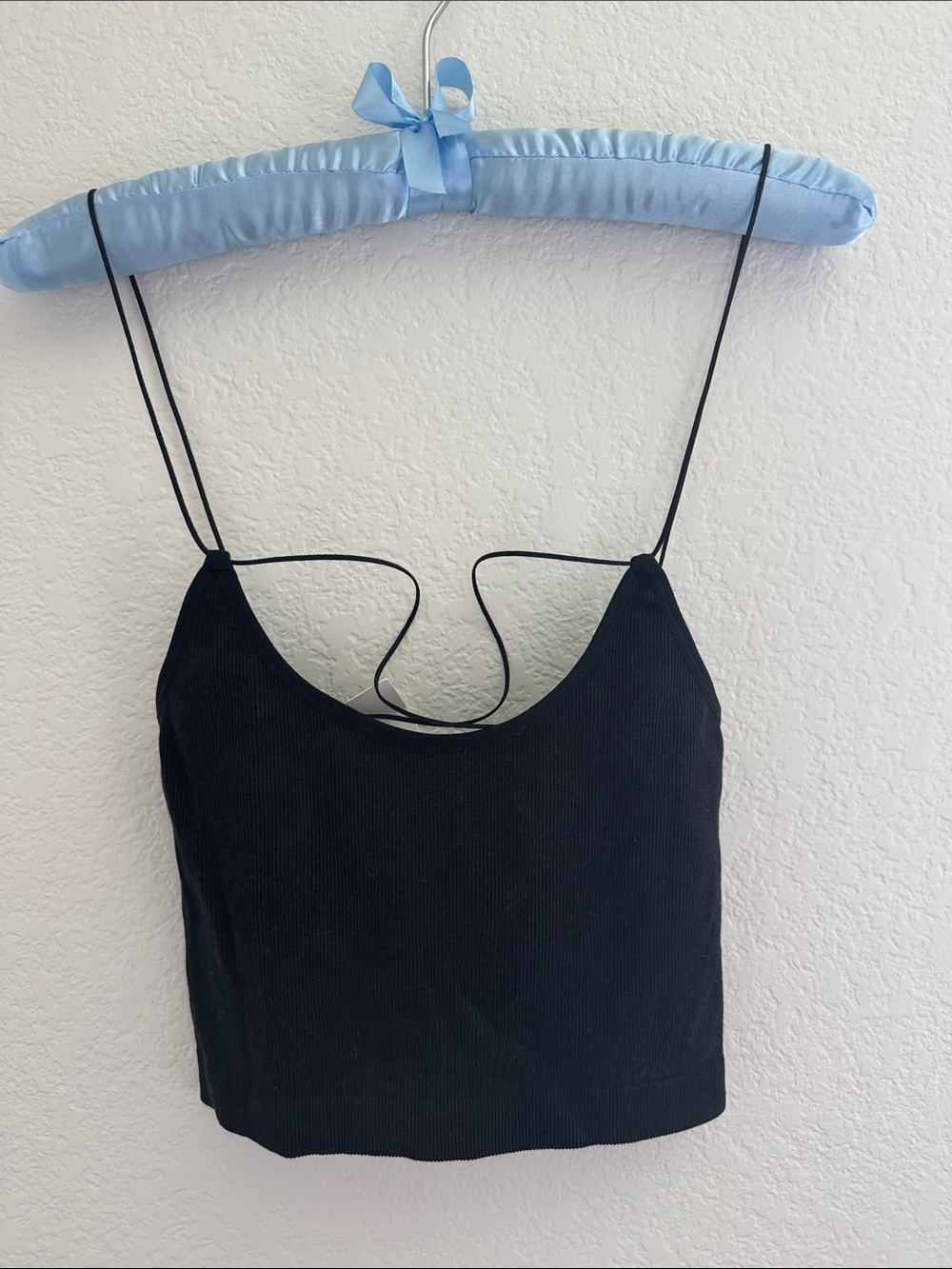 PINK Victoria's Secret Black Ribbed Camisole